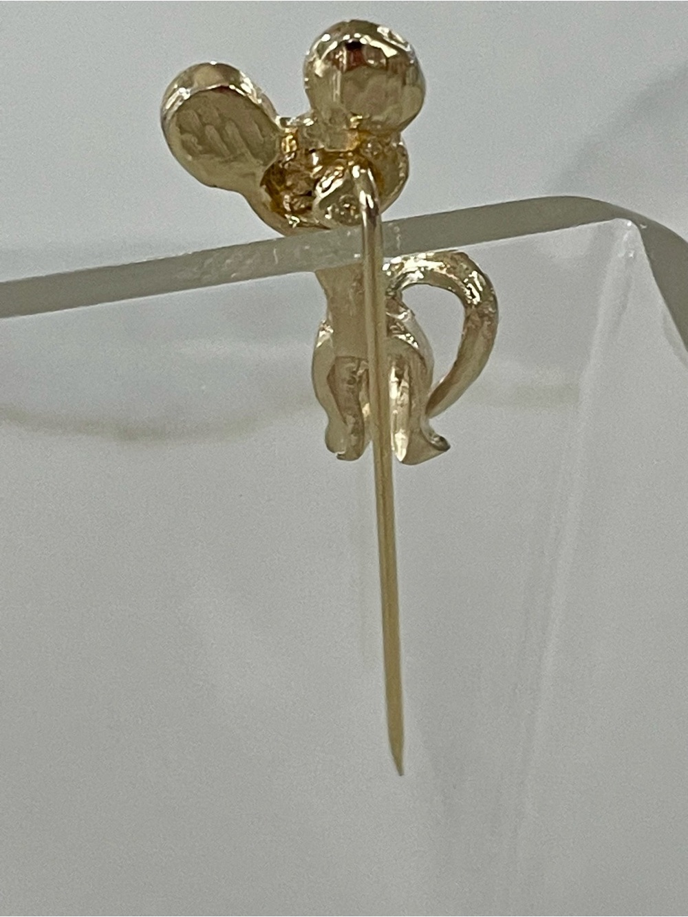 Vintage Gold-Tone Mouse Stick Pin Brooch - Picture 4 of 4